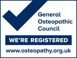 General Osteopathic Council - We're Registered Badge